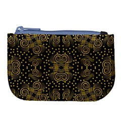 Pattern Seamless Gold 3d Abstraction Ornate Large Coin Purse