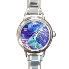 Majestic Ocean Waves Round Italian Charm Watch by GardenOfOphir