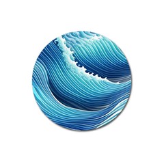 Simple Summer Wave Pattern Magnet 3  (round) by GardenOfOphir