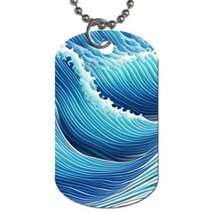 Simple Summer Wave Pattern Dog Tag (one Side)