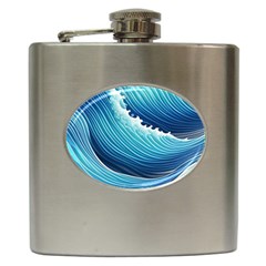 Simple Summer Wave Pattern Hip Flask (6 Oz) by GardenOfOphir