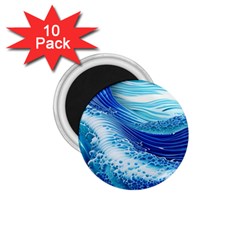 Water Waves 1 75  Magnets (10 Pack) 
