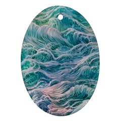Waves Of The Ocean Ii Ornament (oval) by GardenOfOphir