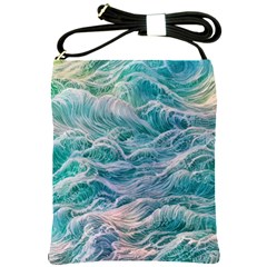 Waves Of The Ocean Ii Shoulder Sling Bag by GardenOfOphir