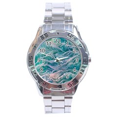 Waves Of The Ocean Ii Stainless Steel Analogue Watch by GardenOfOphir