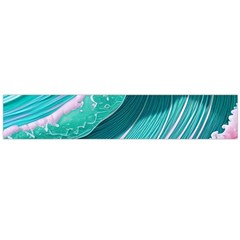 Pink Ocean Waves Large Premium Plush Fleece Scarf 