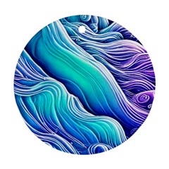 Ocean Waves In Pastel Tones Round Ornament (two Sides) by GardenOfOphir