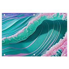 Pink Ocean Waves Banner And Sign 6  X 4  by GardenOfOphir