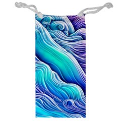 Ocean Waves In Pastel Tones Jewelry Bag by GardenOfOphir