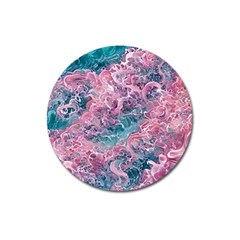 Ocean Waves In Pink Ii Magnet 3  (round) by GardenOfOphir