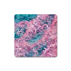 Ocean Waves In Pink Ii Square Magnet