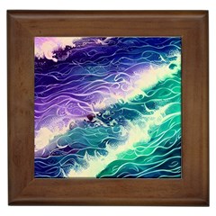 Pastel Hues Ocean Waves Framed Tile by GardenOfOphir