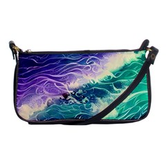 Pastel Hues Ocean Waves Shoulder Clutch Bag by GardenOfOphir