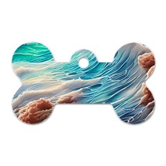 Waves Of The Ocean Dog Tag Bone (one Side) by GardenOfOphir
