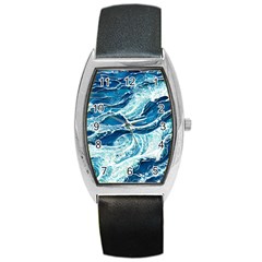 Summer Ocean Waves Barrel Style Metal Watch by GardenOfOphir