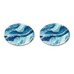 Summer Ocean Waves Cufflinks (oval) by GardenOfOphir