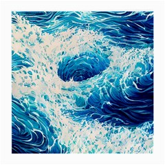 Abstract Blue Ocean Wave Ii Medium Glasses Cloth (2 Sides) by GardenOfOphir