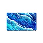 Blue Ocean Wave Watercolor Magnet (Name Card) Front