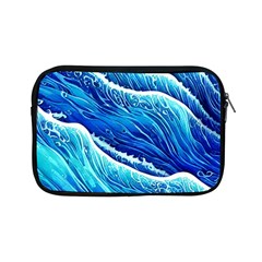 Blue Ocean Wave Watercolor Apple Ipad Mini Zipper Cases by GardenOfOphir