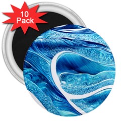 Blue Wave 3  Magnets (10 Pack) 