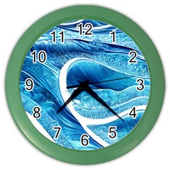 Blue Wave Color Wall Clock by GardenOfOphir