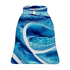 Blue Wave Bell Ornament (two Sides) by GardenOfOphir