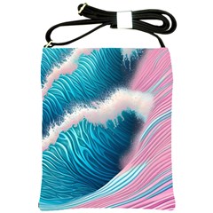 Pink Sea Water Shoulder Sling Bag by GardenOfOphir