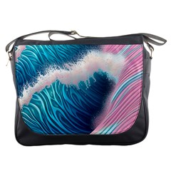 Pink Sea Water Messenger Bag by GardenOfOphir