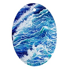 Abstract Blue Wave Ornament (oval) by GardenOfOphir