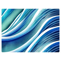 Blue Ocean Waves One Side Premium Plush Fleece Blanket (extra Small) by GardenOfOphir