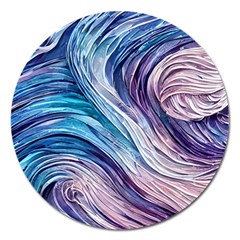 Abstract Pastel Ocean Waves Magnet 5  (round)
