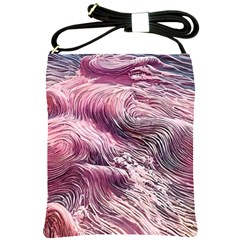 Abstract Pink Ocean Waves Shoulder Sling Bag by GardenOfOphir