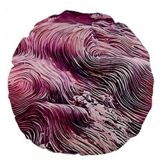 Abstract Pink Ocean Waves Large 18  Premium Round Cushions by GardenOfOphir