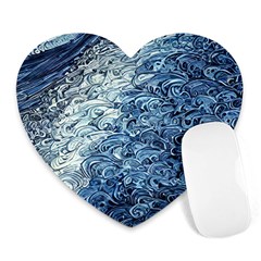 Waves Of The Ocean Heart Mousepad by GardenOfOphir