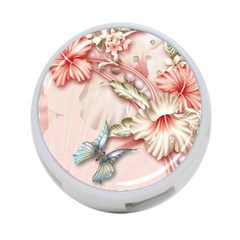 Glory Floral Exotic Butterfly Exquisite Fancy Pink Flowers 4-port Usb Hub (one Side) by Jancukart