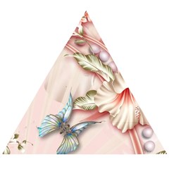 Glory Floral Exotic Butterfly Exquisite Fancy Pink Flowers Wooden Puzzle Triangle by Jancukart