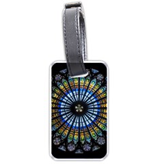 Mandala Floral Wallpaper Rose Window Strasbourg Cathedral France Luggage Tag (one Side) by Jancukart