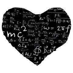 E=mc2 Text Science Albert Einstein Formula Mathematics Physics Large 19  Premium Flano Heart Shape Cushions by Jancukart