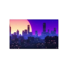 The Sun Night Music The City Background 80s 80 s Synth Sticker Rectangular (10 Pack)