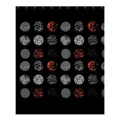 Black And Multicolored Polka Dot Artwork Digital Art Shower Curtain 60  X 72  (medium)  by Jancukart