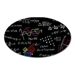 Black Background With Text Overlay Mathematics Formula Board Oval Magnet by Jancukart