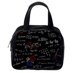 Black Background With Text Overlay Mathematics Formula Board Classic Handbag (one Side) by Jancukart