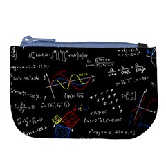 Black Background With Text Overlay Mathematics Formula Board Large Coin Purse by Jancukart