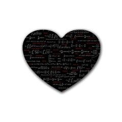 Black Background With Text Overlay Digital Art Mathematics Rubber Coaster (heart)