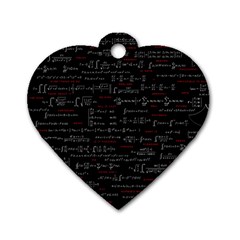 Black Background With Text Overlay Digital Art Mathematics Dog Tag Heart (one Side) by Jancukart