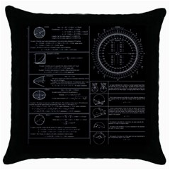 Black Background With Text Overlay Mathematics Trigonometry Throw Pillow Case (black) by Jancukart