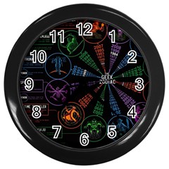 Zodiac Geek Wall Clock (black)