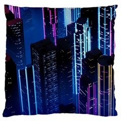 Night Music The City Neon Background Synth Retrowave Standard Premium Plush Fleece Cushion Case (one Side)