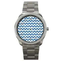 Chevron Pattern Gifts Sport Metal Watch by GardenOfOphir