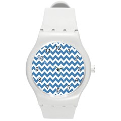 Chevron Pattern Gifts Round Plastic Sport Watch (m) by GardenOfOphir